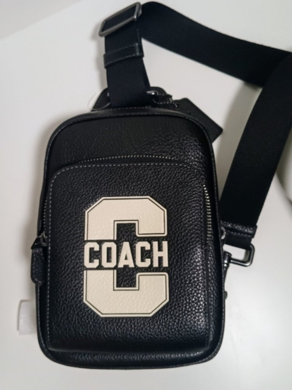 Coach Racer Sling Pack With Varsity Motif CAJ39 Black - Picture 6 of 6